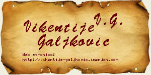 Vikentije Galjković vizit kartica